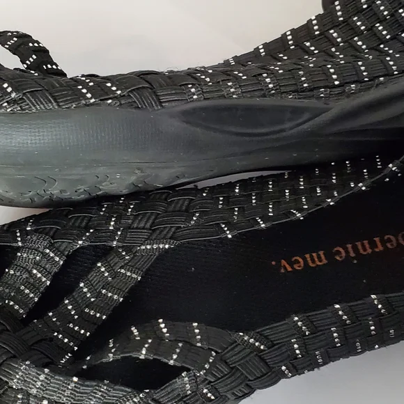 Bernie Mev Black and Silver Flat Size 38 - Picture 9 of 11